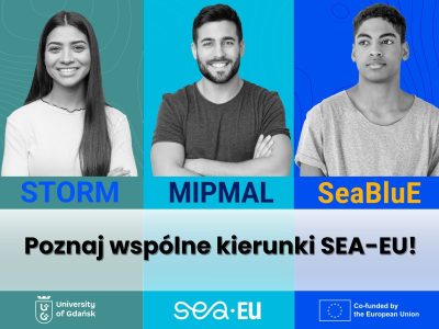 Newsletter grafiki (8) Grafika promująca z napisem Poznaj Wspólne Kierunki SEA-EU